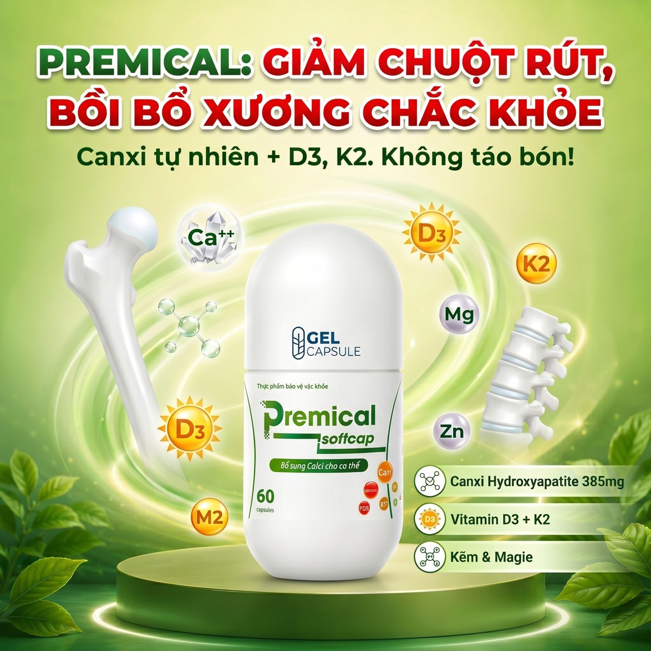 Combo Gabafix Và Premical Hỗ Trợ Giảm Tê Bì Tay Chân, Tăng Cường Xương Khớp