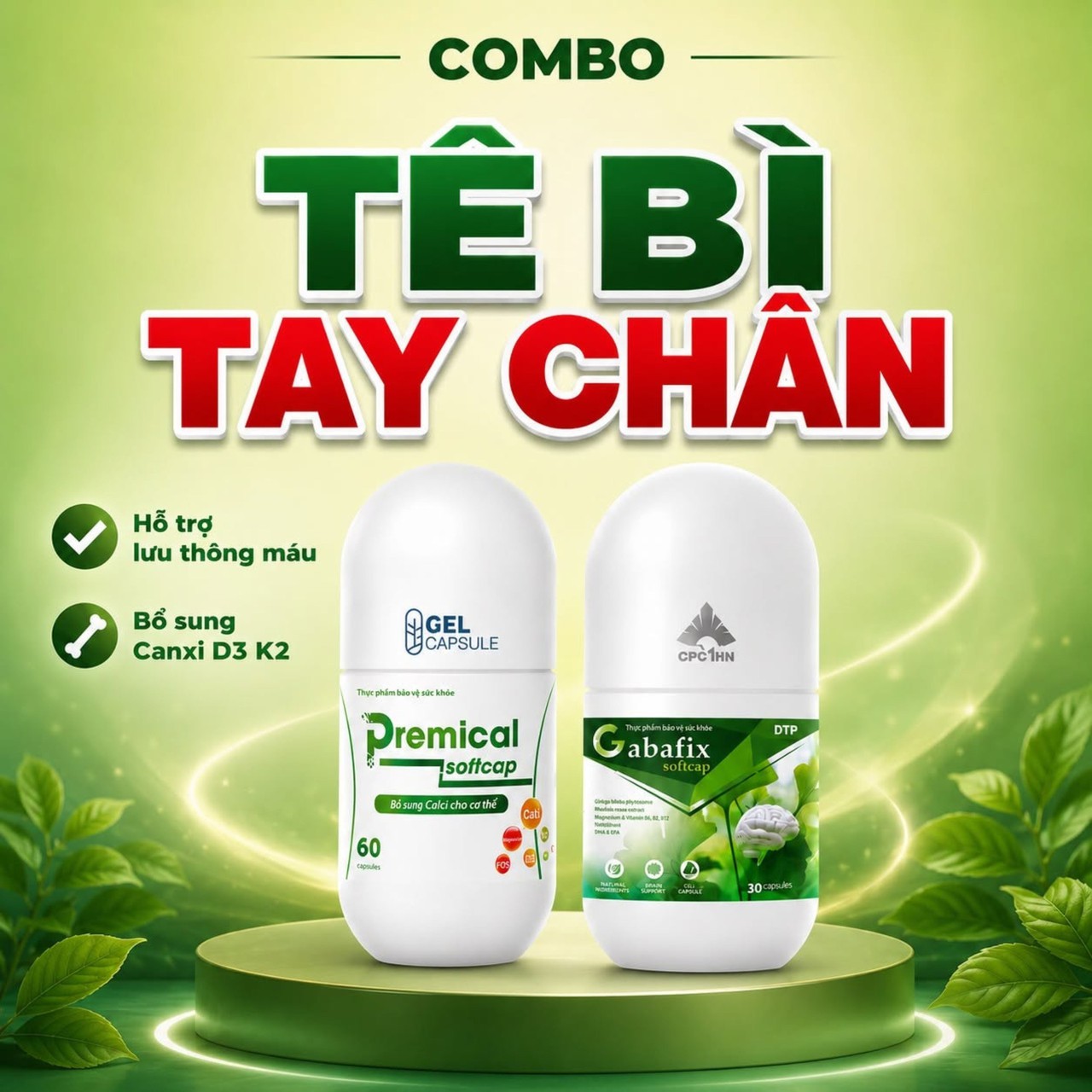 Combo Gabafix Và Premical Hỗ Trợ Giảm Tê Bì Tay Chân, Tăng Cường Xương Khớp