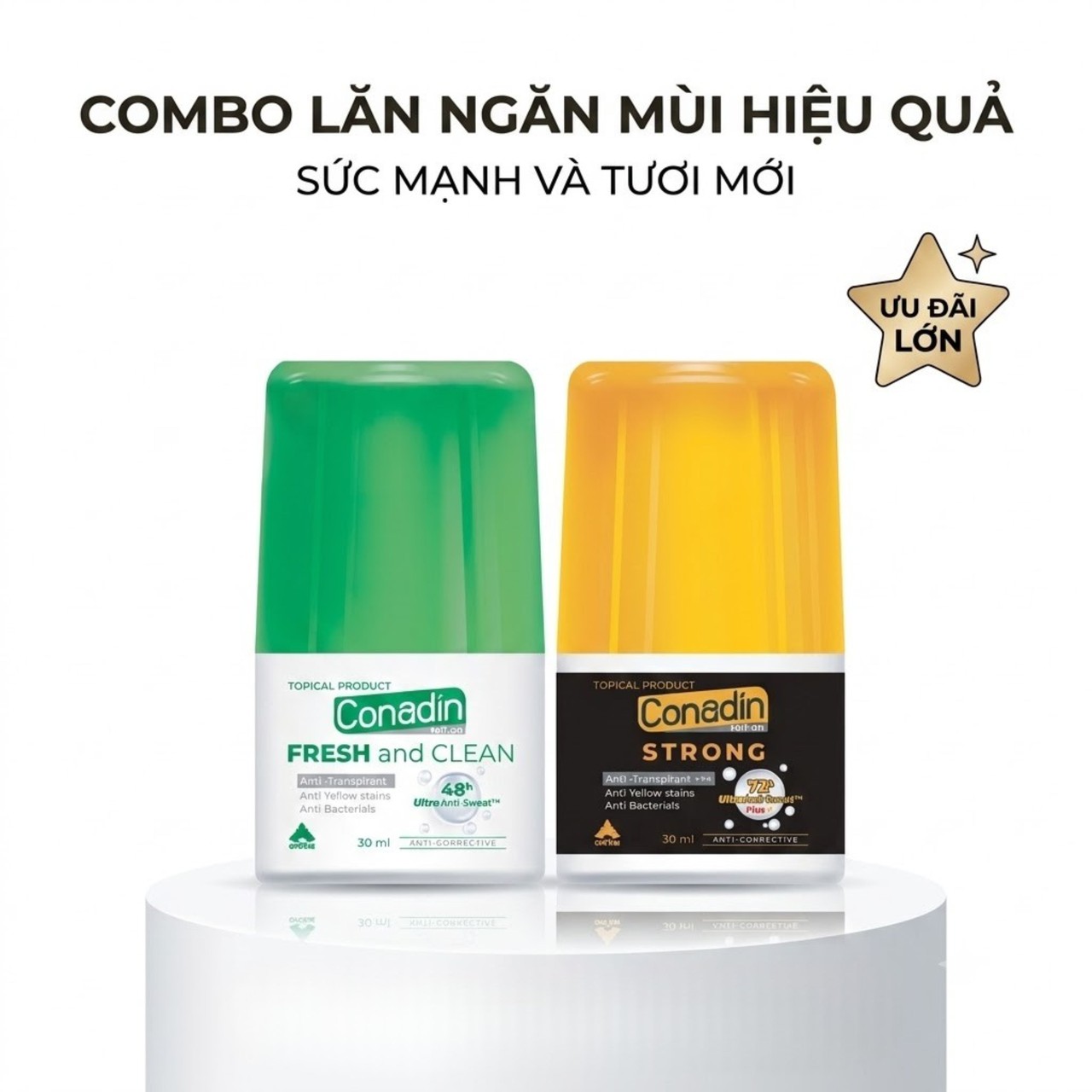 Lăn Khử Mùi Conadin Ngăn Mồ Hôi, Khử Mùi Lên Đến 72h