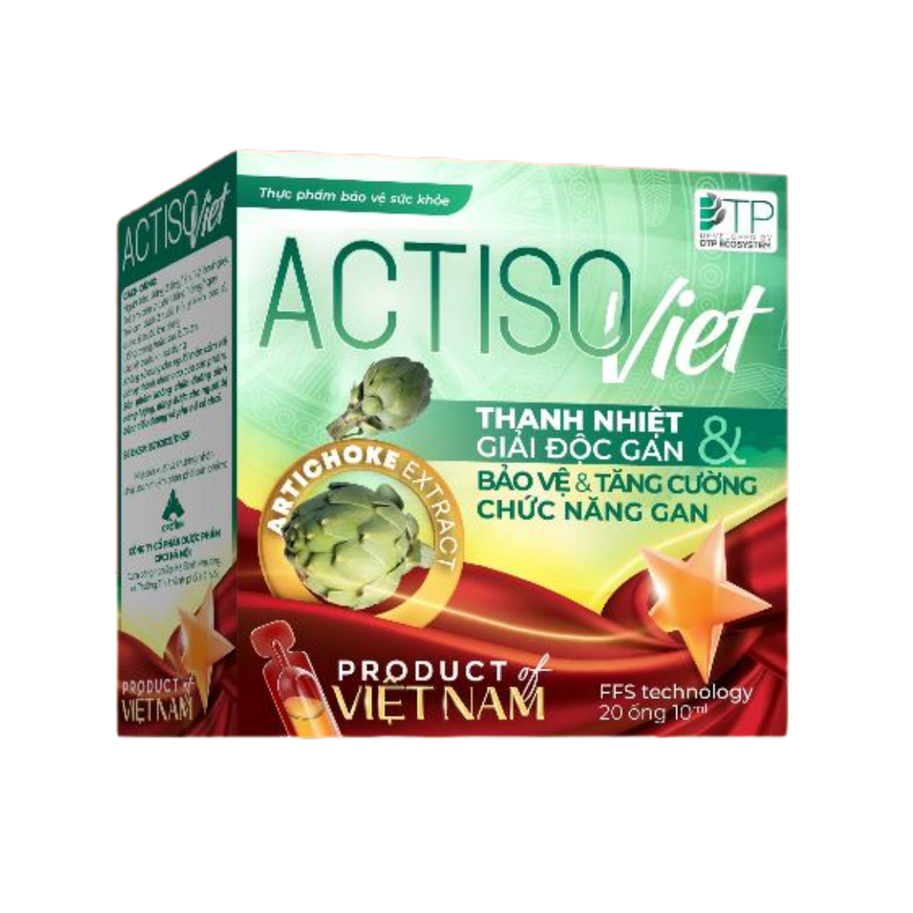 Dung Dịch Uống ACTISO VIET - Thanh Nhiệt Cơ Thể, Mát Gan, Tăng Cường Chức Năng Gan (Hộp 20 Ống)
