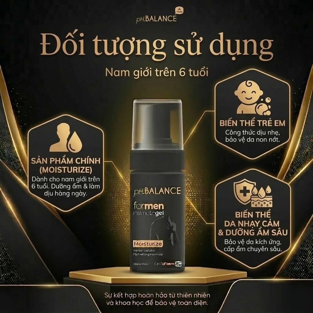 Bọt Vệ Sinh Vùng Kín Nam ph Balance Intimate Gel For Men (Chai 135ml)