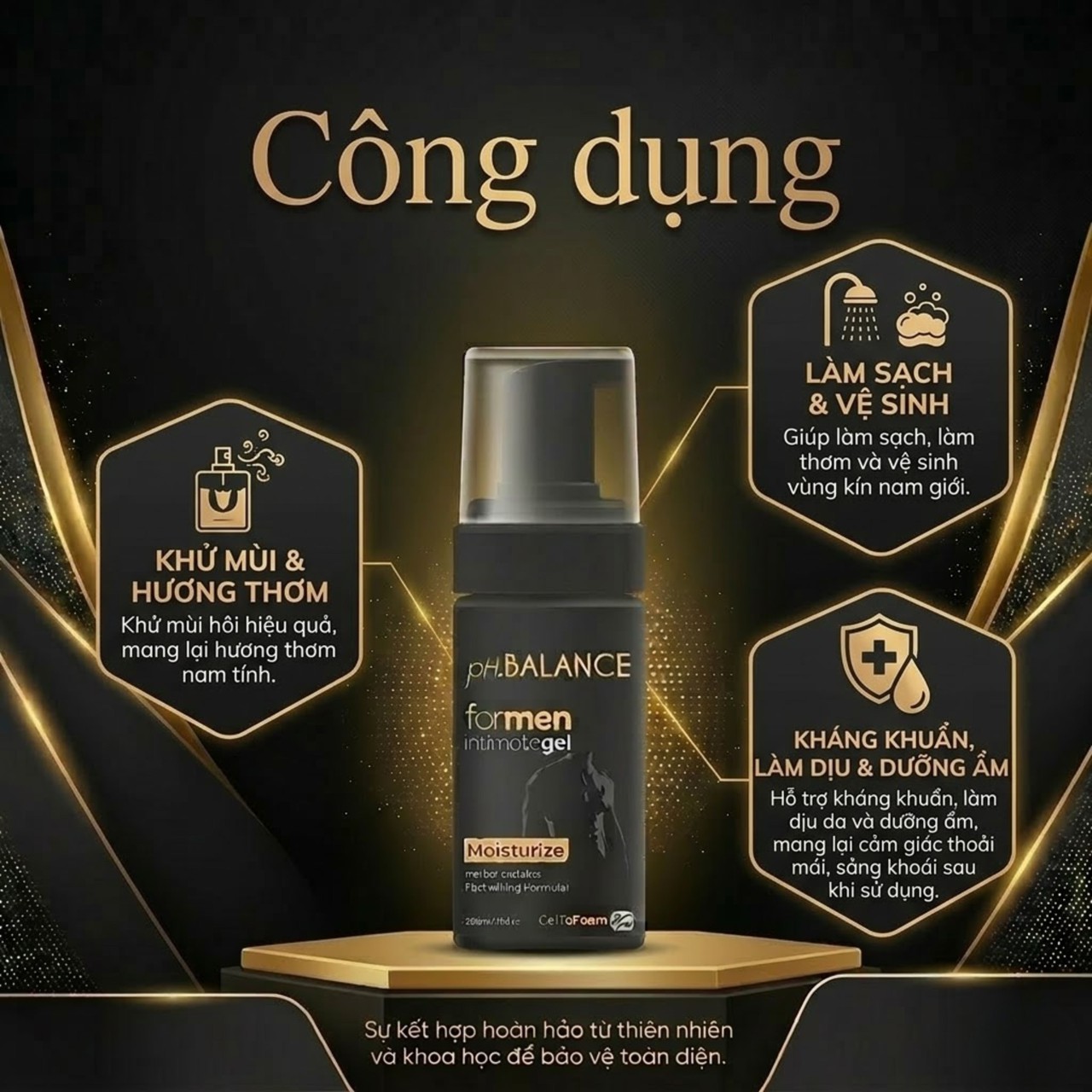 Bọt Vệ Sinh Vùng Kín Nam ph Balance Intimate Gel For Men (Chai 135ml)