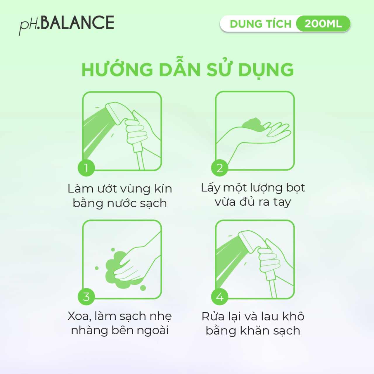 Gel bọt vệ sinh phụ nữ pH Balance Intimate Gel hỗ trợ kháng khuẩn, ngăn mùi khó chịu, tươi mát 24h (Chai 200 ml)