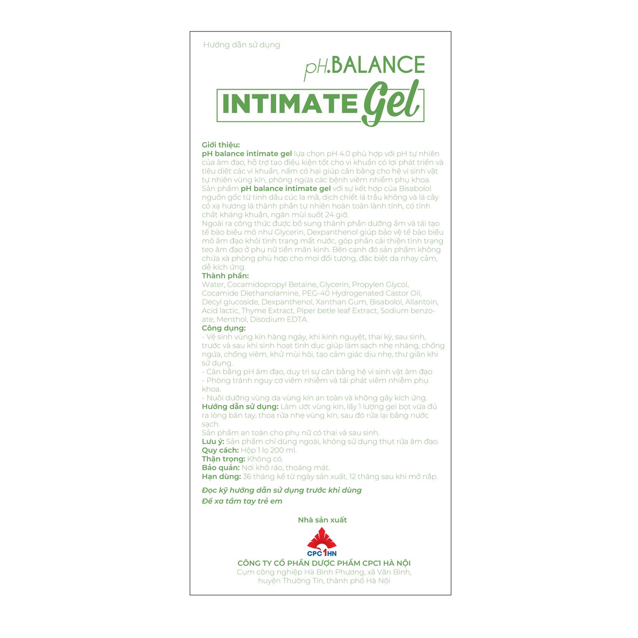 Gel bọt vệ sinh phụ nữ pH Balance Intimate Gel hỗ trợ kháng khuẩn, ngăn mùi khó chịu, tươi mát 24h (Chai 200 ml)