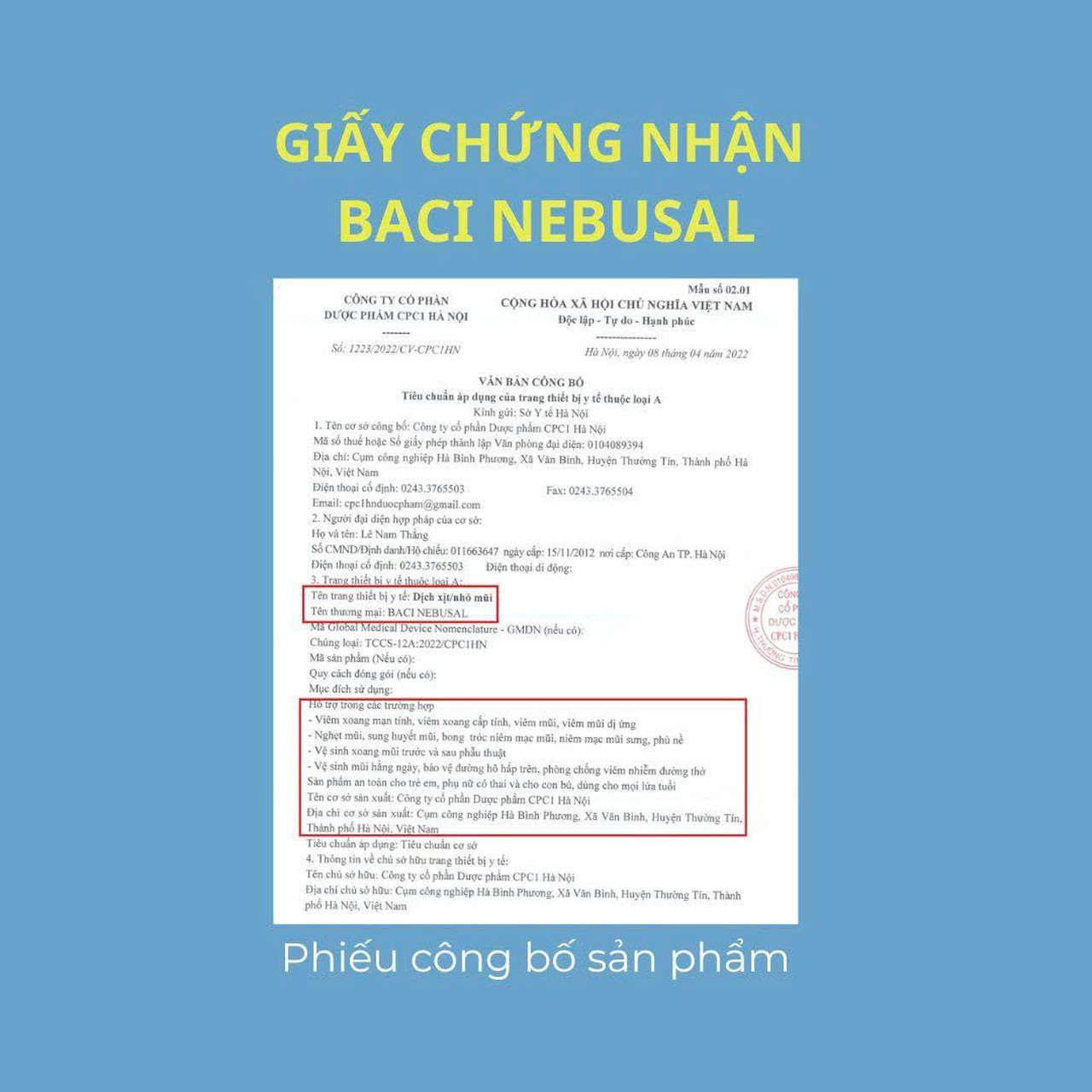 Xịt bào tử lợi khuẩn Baci Nebusal dành cho viêm xoang, viêm mũi dị ứng (Hộp 10 Ống 3 ml) - Cho Người Lớn