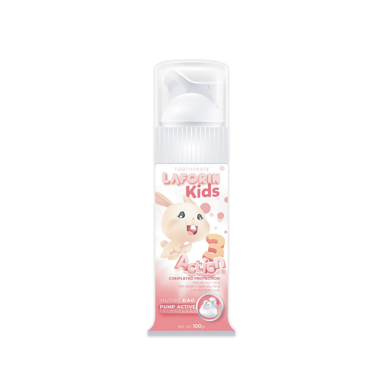 Kem Đánh Răng Laforin Kids Hương Đào, Ổi Cho Trẻ Giúp Ngăn Ngừa Sâu Răng, Giảm Hôi Miệng, Sưng Nướu (Tuýp 75g)