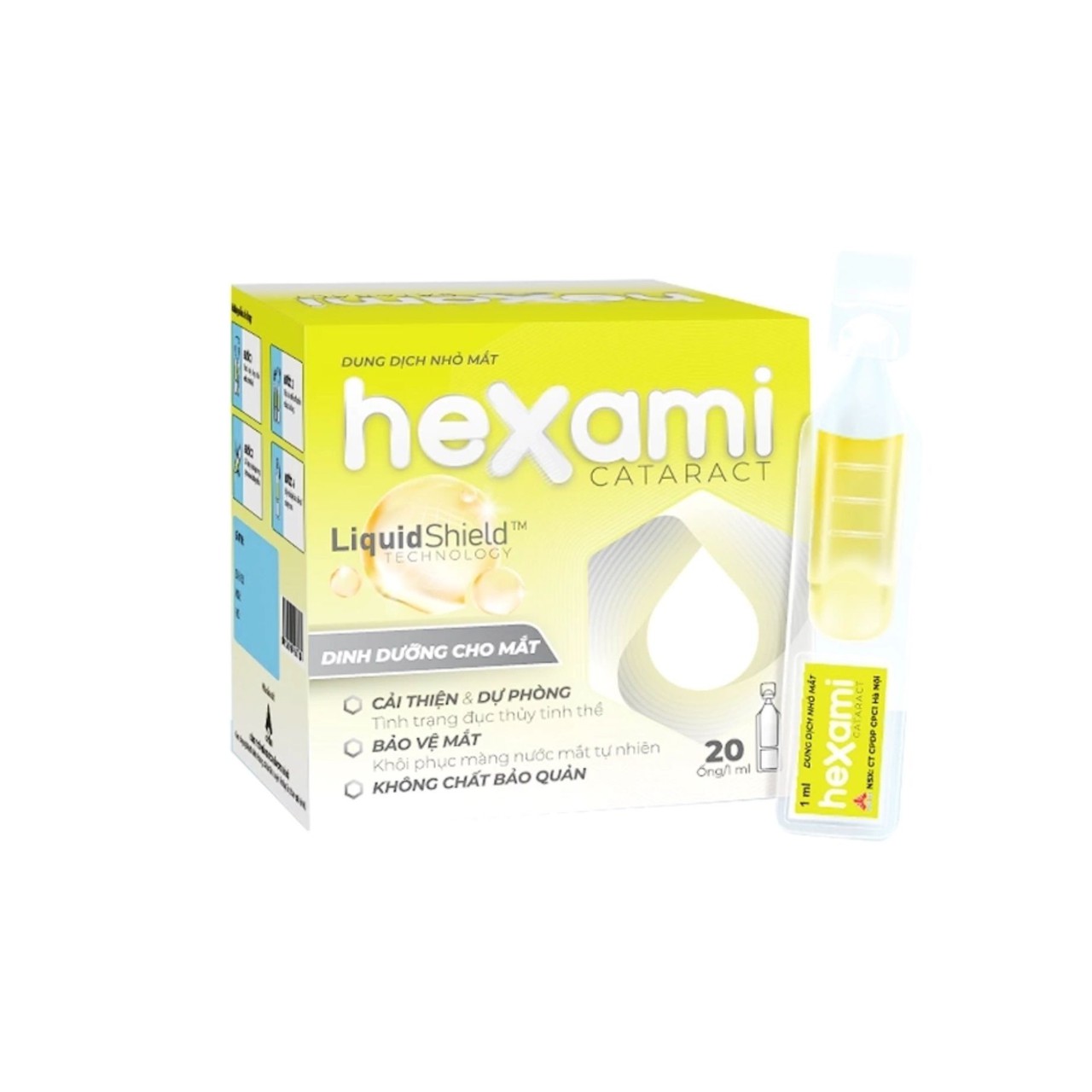 Nhỏ Mắt Hexami Cataract Ngăn Ngừa Và Cải Thiện Đục Thủy Tinh Thể Giảm Mờ Nhòe, Dưỡng Ẩm, Phục Hồi Mắt (Hộp 20 Tép) 