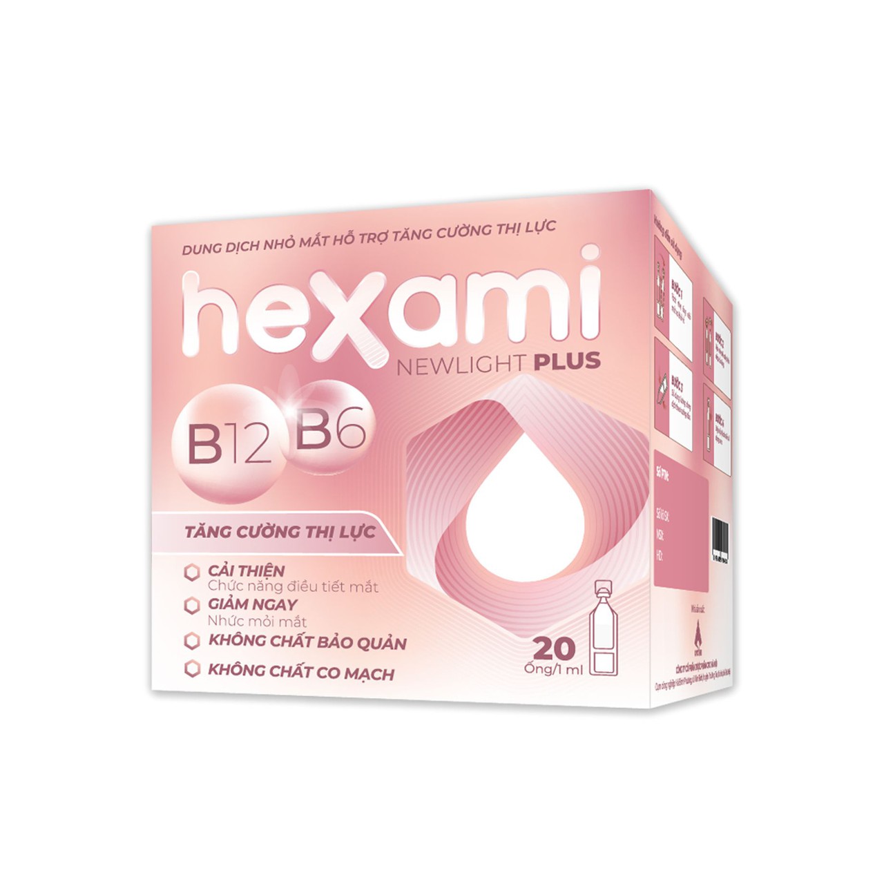 Nhỏ Mắt Hexami Newlight Plus Tăng Cường Thị Lực, Cải Thiện Chức Năng Điểu Tiết Mắt (Hộp 4 vỉ x 5 tép)