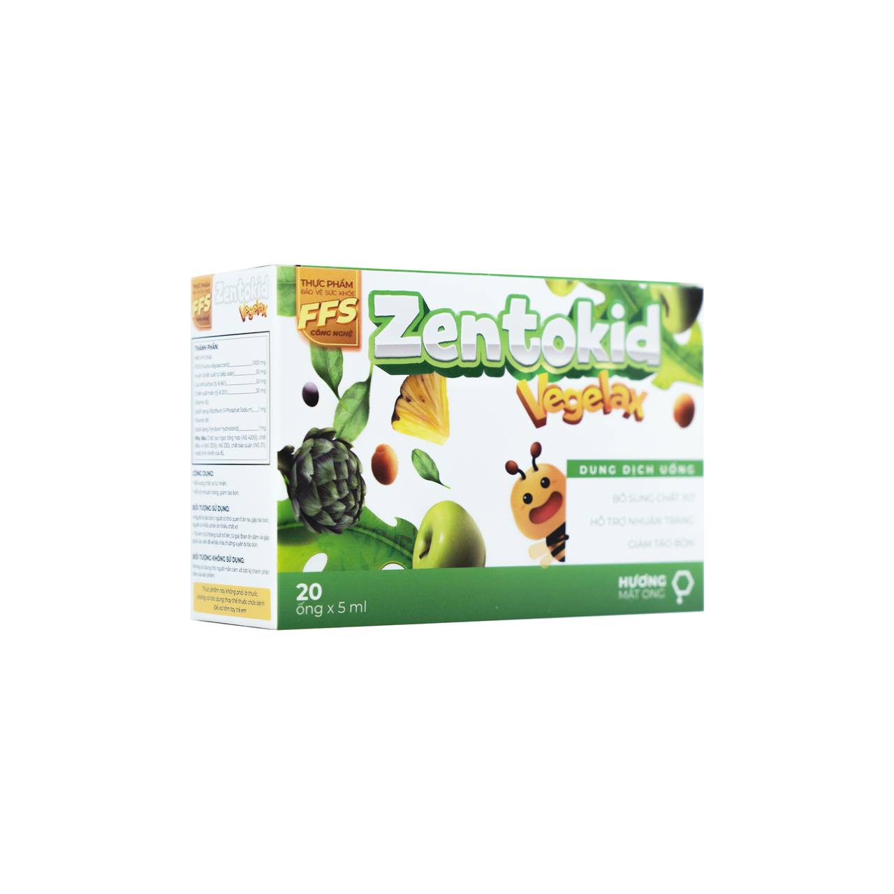 Siro Chất Xơ Tự Nhiên Zentokid Vegelax Hỗ Trợ Giảm Táo Bón Cho Bé (Hộp 20 ống x 5ml)