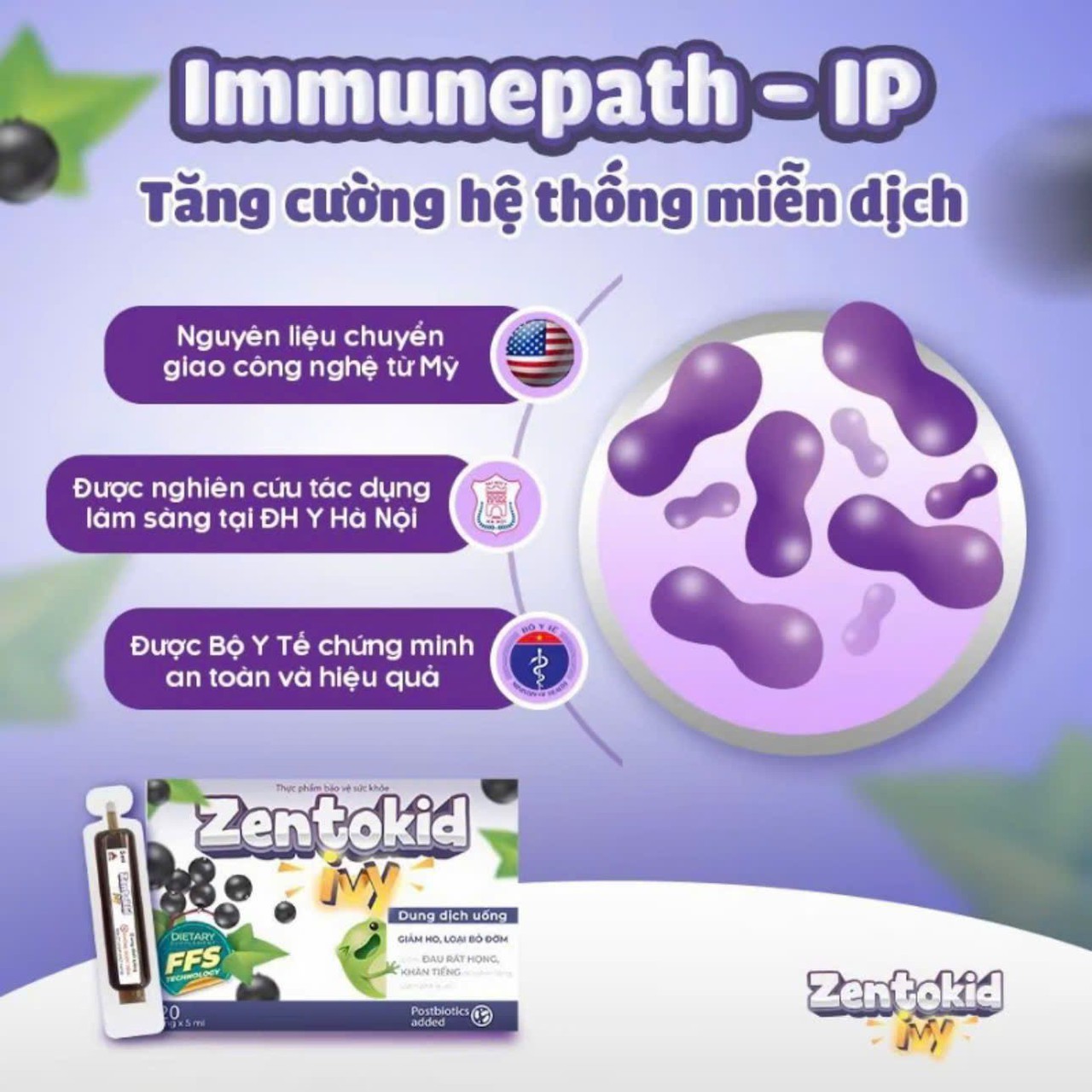 Siro Zentokid Ivy Giảm Ho Có Đờm, Khàn Tiếng Khi Cảm Lạnh Cho Bé Thành Phần Húng Chanh, Cao Lá Thường Xuân (Hộp 20 Ống)