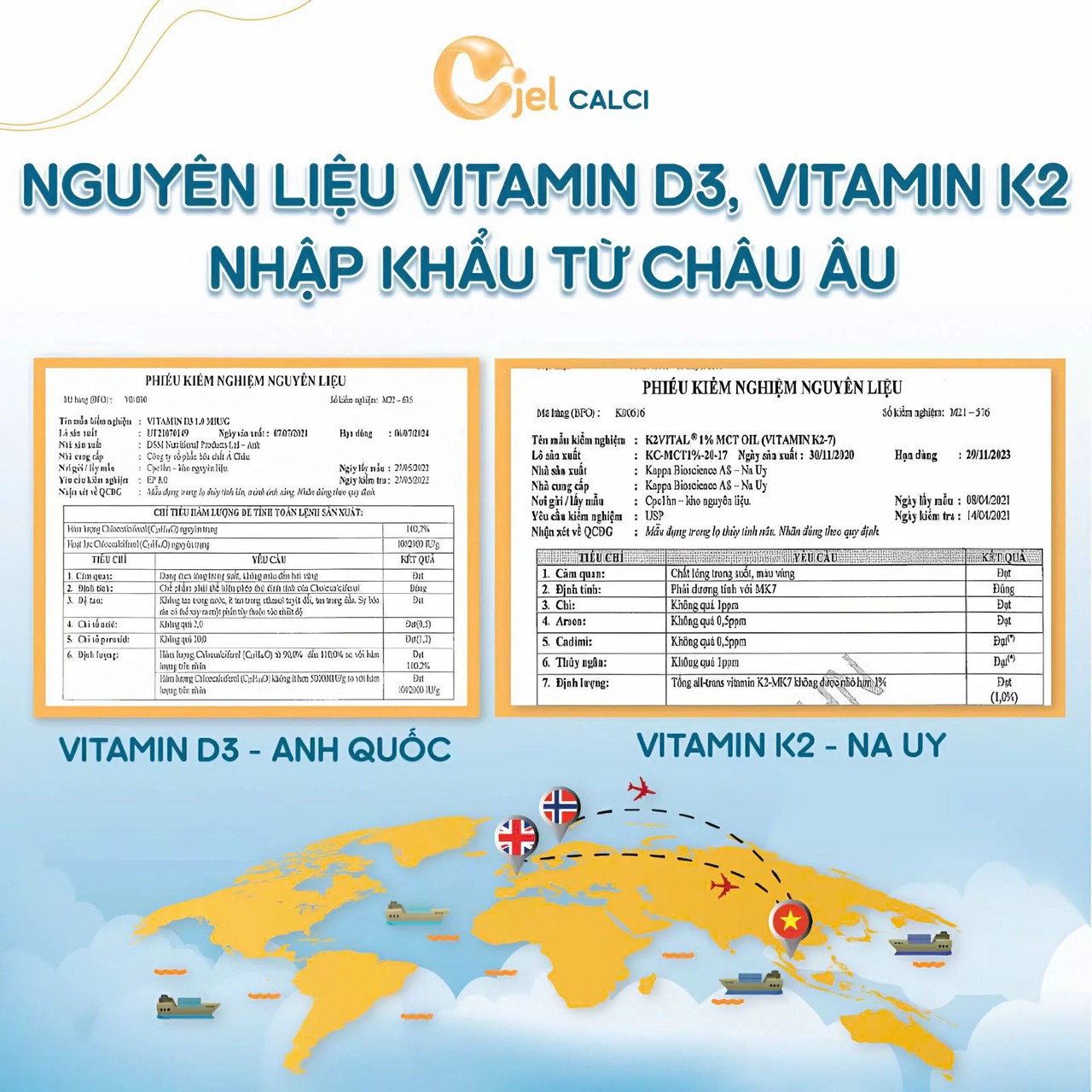 Thanh Dinh Dưỡng Cjel Calci Bổ Sung Canxi, Vitamin D3, Vitamin K2 Giúp Bé Phát Triển Chiều Cao, Tăng Cường Hấp Thu Canxi (Hộp 20 Gói)