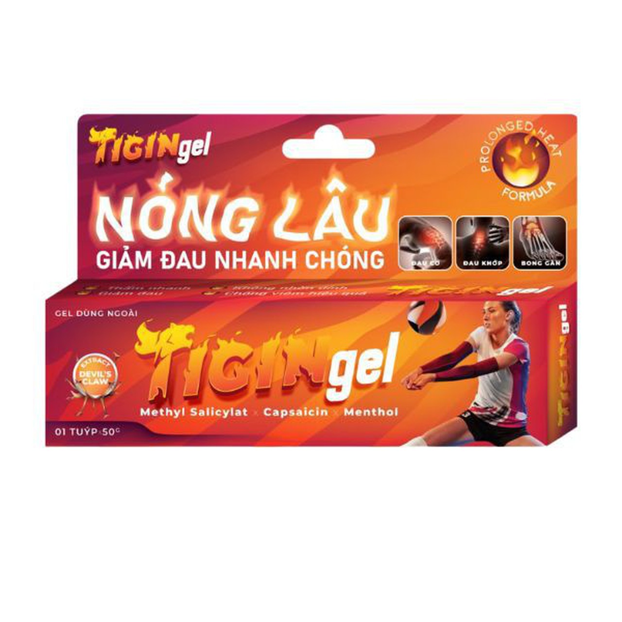 Gel bôi Tigin hỗ trợ giảm nhức mỏi cơ, xương khớp, bong gân an toàn (Hộp 1 tuýp 25g, 50g)
