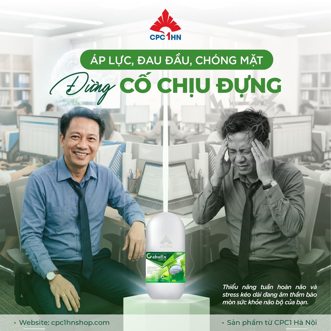 Viên Bổ Não Gabafix Hoạt Huyết, Hỗ Trợ Tăng Cường Tuần Hoàn Máu Não Và Cải Thiện Trí Nhớ (Hộp 30 viên)