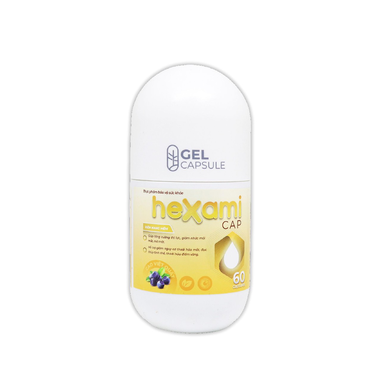 Viên uống Hexami Cap Hỗ Trợ Tăng Cường Thị Lực, Giảm Mờ, Nhức Mỏi Mắt (Lọ 30, 60 Viên)