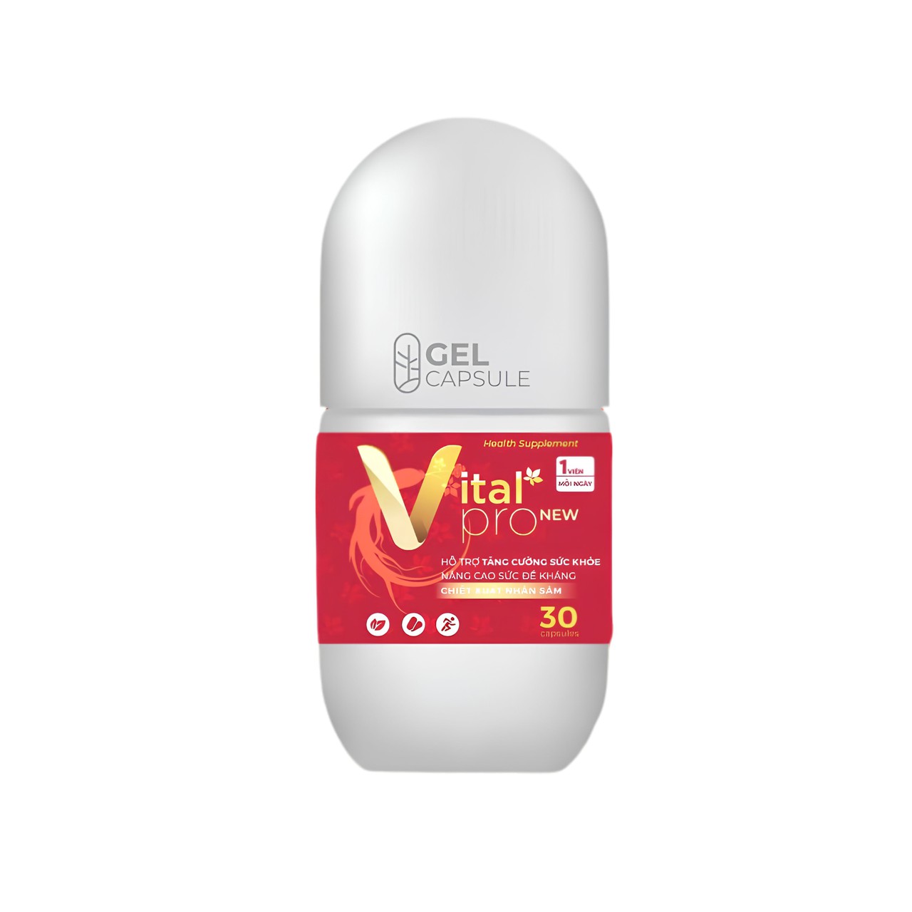 Viên uống Vital Pro New bổ sung vitamin và nhân sâm cải tiến mới, hỗ trợ tăng sức đề kháng, giảm mệt mỏi uể oải (Lọ 30 viên, 60 viên)