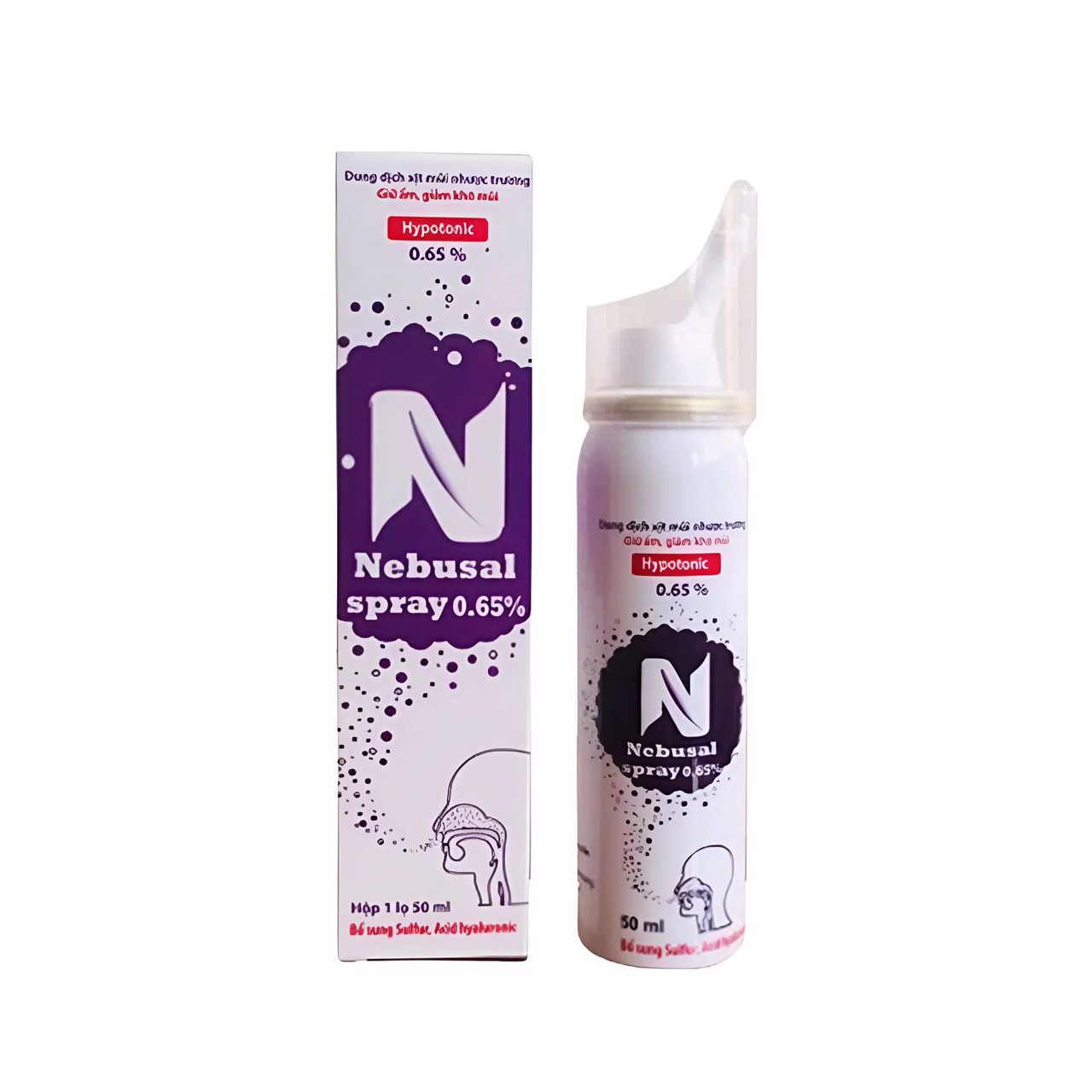 Xịt Mũi Nebusal Spray 0.65% Hỗ Trợ Phục Hồi Tổn Thương, Cấp Ẩm Cho Mũi (Lọ 50 ml)