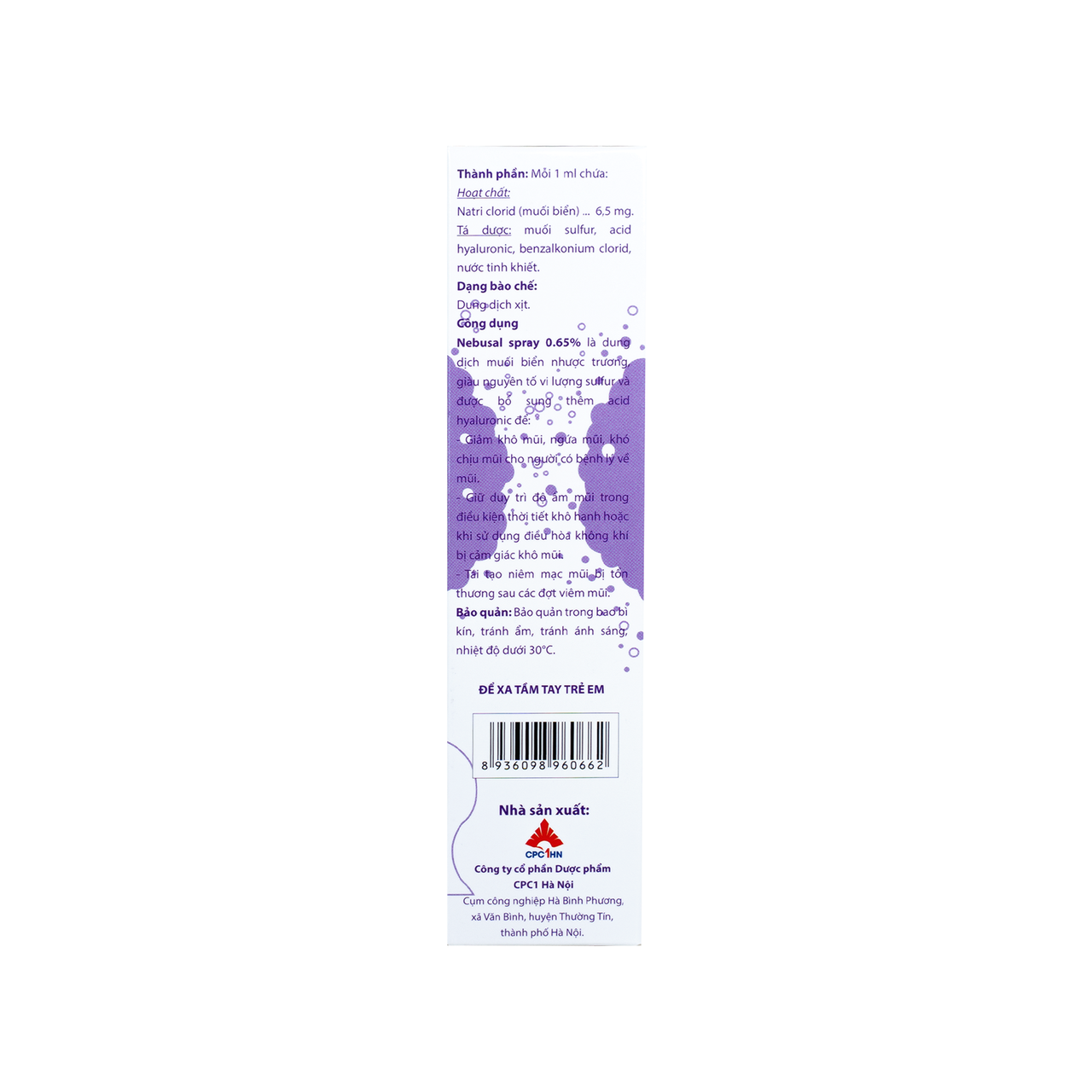 Xịt Mũi Nebusal Spray 0.65% Hỗ Trợ Phục Hồi Tổn Thương, Cấp Ẩm Cho Mũi (Lọ 50 ml)