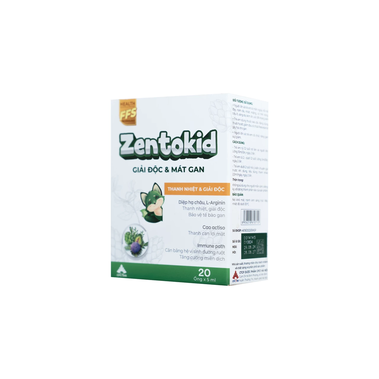 Siro Zentokid Hỗ Trợ Thải Độc, Thanh Nhiệt, Giảm Rôm Sẩy, Mẩn Ngứa Kích Thích Ăn Ngon, Tiêu Hoá Tốt Cho Bé (Hộp 4 vỉ x 5 ống)