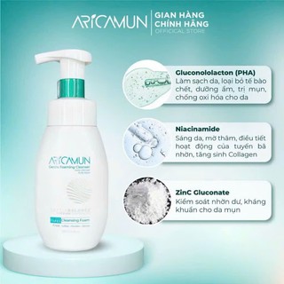 Bọt Rửa Mặt Không Xà Phòng Aricamun Làm Sạch Sâu, Sáng Mịn Mờ Thâm, Kiểm Soát Dầu Nhờn, Giảm Mụn Cho Mọi Loại Da (175ml) - thumbnail 3
