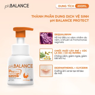 Gel Bọt Vệ Sinh pH Balance Protect Intimate Gel Hỗ Trợ Khử Mùi Hôi, Giảm Ngứa, Viêm Nhiễm, Khí Hư, Cân Bằng pH (Chai 200ml) - thumbnail 2