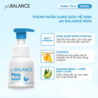 Gel Bọt pH Balance Mois Intimate dưỡng ẩm chuyên sâu, giảm khô hạn, cân bằng tự nhiên (Hộp 200ml) - thumbnail 2