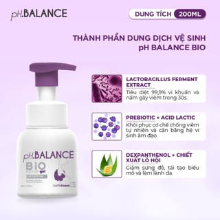 Gel Bọt Vệ Sinh pH Balance Bio Intimate Gel Hỗ Trợ Bổ Sung Lợi Khuẩn Prebiotic, Giảm Ngứa, Khử Mùi, Làm Dịu Kích Ứng (Chai 200ml) - thumbnail 2