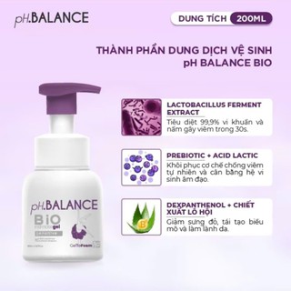 Dung dịch vệ sinh nữ pH Balance Bio 200ml - Làm sạch dịu nhẹ, giảm viêm ngứa, kháng khuẩn, cân bằng pH và khử mùi hiệu quả - thumbnail 2