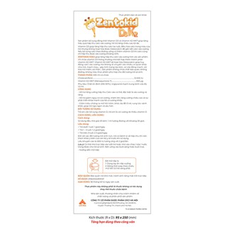 Siro Zentokid D3K2 Hỗ Trợ Tăng Cường Hấp Thu Calci, Giúp Xương Răng Chắc Khoẻ (Lọ 5ml) - thumbnail 2