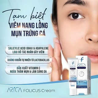 Kem Bôi Viêm Nang Lông Arica Folicus Hỗ Trợ Giảm Mụn Trứng Cá, Dày Sừng, Mơ Thâm Sần (Hộp 1 Tuýp 30g) - thumbnail 3