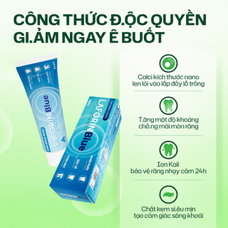 Kem Đánh Răng Laforin Blue - Giảm Ê Buốt Cho Răng Nhạy Cảm, Giúp Tái Khoáng Men Răng (Tuýp 100g) - thumbnail 1
