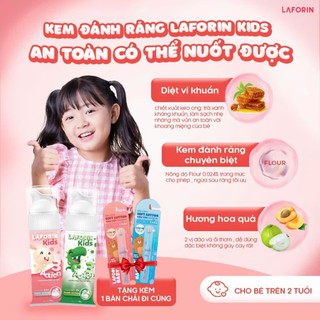Kem Đánh Răng Laforin Kids Hương Đào, Ổi Cho Trẻ Giúp Ngăn Ngừa Sâu Răng, Giảm Hôi Miệng, Sưng Nướu (Tuýp 75g) - thumbnail 2