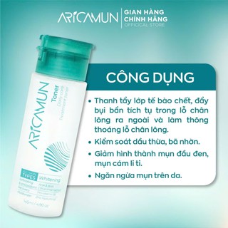 Toner Acid Aricamun AHA/BHA Giảm Mụn Đầu Đen, Lỗ Chân Lông To, Cân Bằng pH Da (Chai 145ml) - thumbnail 4