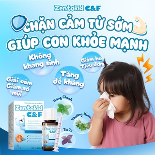 Siro Ho Cảm Zentokid C&F hỗ trợ giảm ho khan, ho đờm, sổ mũi, hắt hơi, đau họng, cảm cúm và tăng sức đề kháng cho trẻ nhỏ. - thumbnail 4