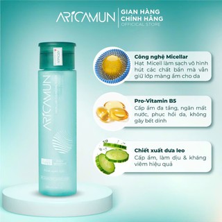 Tẩy Trang Aricamun Micellar Cleansing Water Không Cồn, Dưỡng Ẩm, Sạch Sâu Cho Mọi Loại Da (Chai 200ml) - thumbnail 4