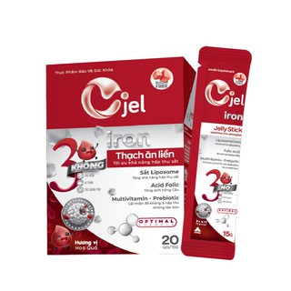 Thạch Ăn Liền Cjel Iron Bổ Sung Sắt, Acid Folic & Vitamin B12 Hỗ Trợ Ngừa Thiếu Máu (Hộp 20 Gói) - thumbnail 1