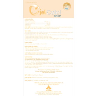 Thanh Dinh Dưỡng Cjel Calci Bổ Sung Canxi, Vitamin D3, Vitamin K2 Giúp Bé Phát Triển Chiều Cao, Tăng Cường Hấp Thu Canxi (Hộp 20 Gói) - thumbnail 3