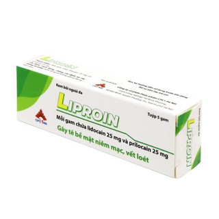 Kem bôi ngoài da Liproin gây tê bề mặt vết loét, niêm mạc (Hộp 1 tuýp 5g) - thumbnail 1