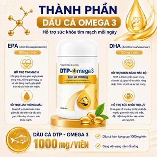 Viên Uống Dầu Cá DTP - OMEGA 3 Fish Oil 1000mg - Hỗ Trợ Giảm Xơ Vữa Động Mạch, Ổn Định Mỡ Máu - thumbnail 2