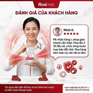 Viên Uống Rosimet Softcap Hỗ Trợ Giảm Mỡ Máu, Cải Thiện Đường Huyết, Tuần Hoàn Máu (Lọ 60 viên, 90 viên) - thumbnail 6