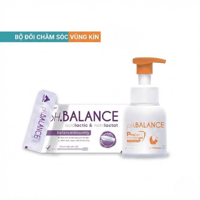 Combo pH Balance Protect: Gel bọt vệ sinh Protect và Viên đặt âm đạo pH Balance