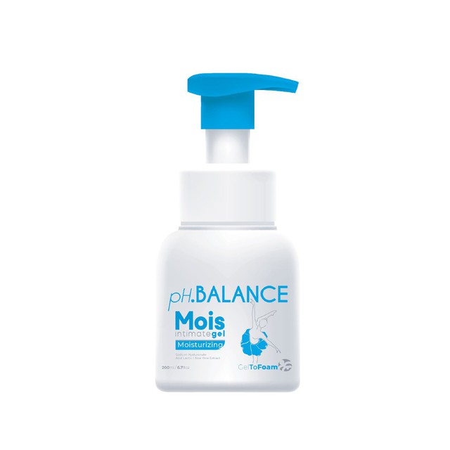 Gel Bọt pH Balance Mois Intimate dưỡng ẩm chuyên sâu, giảm khô hạn, cân bằng tự nhiên (Hộp 200ml)