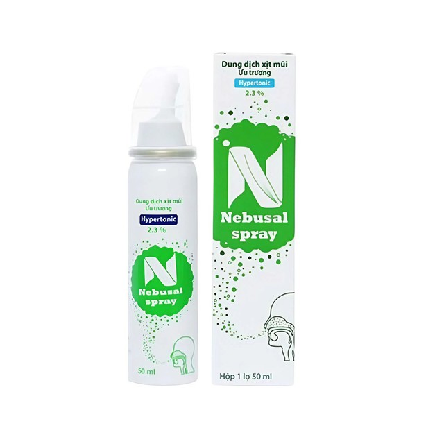 Xịt Mũi Nebusal 2.3% Giảm Nghẹt Mũi, Sổ Mũi Ở Trẻ Em Trên 3 Tuổi Và Người Lớn (Chai 50 ml)