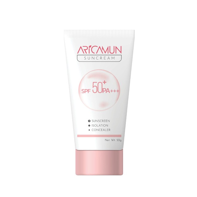 Kem Chống Nắng Aricamun Suncream SPF50+ Kiềm Dầu, Nâng Tone Và Bảo Vệ Da (50g)