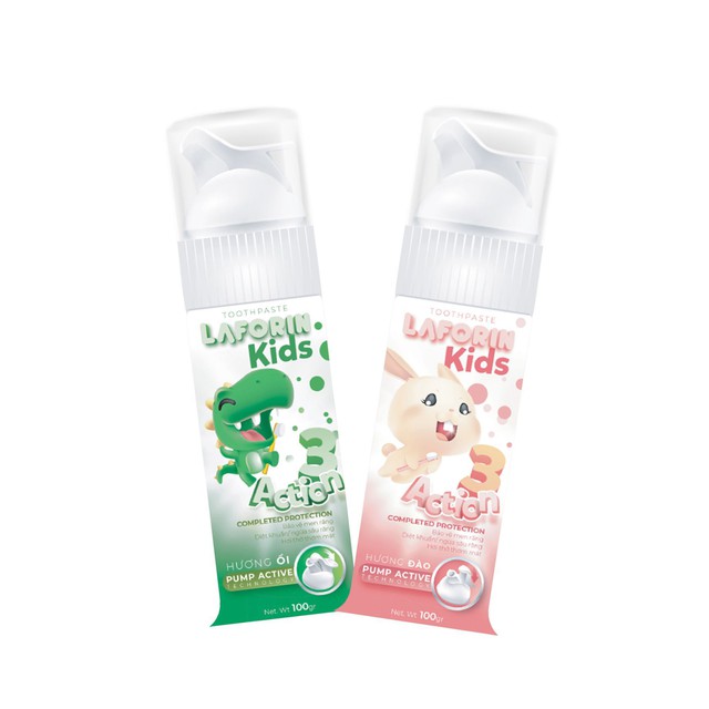 Kem Đánh Răng Laforin Kids Hương Đào, Ổi Cho Trẻ Giúp Ngăn Ngừa Sâu Răng, Giảm Hôi Miệng, Sưng Nướu (Tuýp 75g)