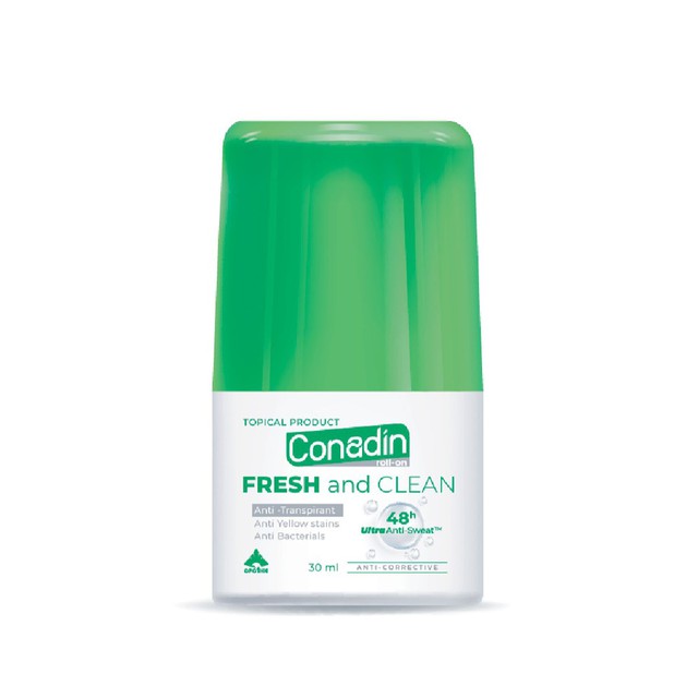 Lăn Khử Mùi Conadin roll-on Fresh and Clean Kháng Khuẩn, Ngăn Mùi đến 48h (Lọ 15ml, 30ml)