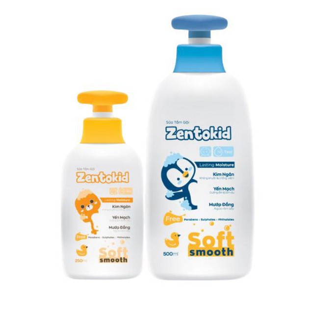 Sữa tắm gội Zentokid cho bé hỗ trợ ngăn ngừa rôm sảy và mẩn ngứa (Chai 250ml, 500ml)