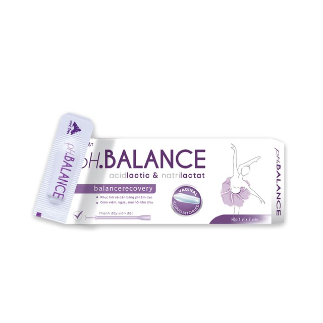 Viên Đặt Âm Đạo pH Balance Hỗ Trợ Giảm Ngứa, Giảm Viêm Nhiễm, Giảm Tiết Dịch, Loại Bỏ Mùi Hôi (Hộp 1 vỉ, 7 viên)