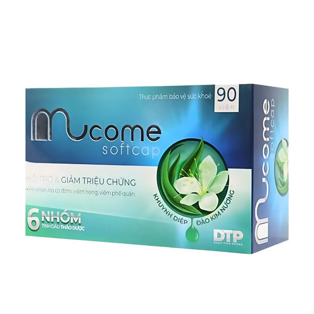 Viên Ngậm Mucome Softcap Hỗ Trợ Giảm Ho, Cảm, Khàn Tiếng, Đau Họng (Hộp 6 vỉ x 15 viên)